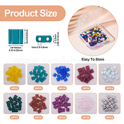 200Pcs 10 Styles 2-Hole Mixed Styles Glass Seed Beads&nbsp;SEED-TA0001-30