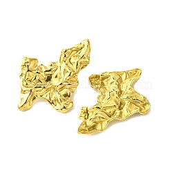 女性用304ステンレススチールスタッドピアス  38x26.5mm&nbsp;EJEW-D111-01G-G