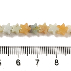 天然フラワーアマゾナイトビーズ連売り  スター  6x5.5x2mm  穴：0.8mm  約75個/連  14.57インチ（37cm）&nbsp;G-G085-B09-02