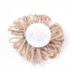 手作りリネン飾りアクセサリー  プラスチック製のビーズと  DIYクラフト作り  花  淡い茶色  53x15mm&nbsp;DIY-WH0163-25