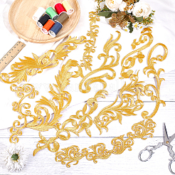 10 Pairs 10 Styles Ethnic Style Computerized Metallic Thread Embroidery Cloth Iron on/Sew on Ornament Accessories&nbsp;PATC-ME0001-23