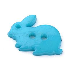 2-Hole Opaque Solid Color Bunny Acrylic Buttons&nbsp;BUTT-S020-35