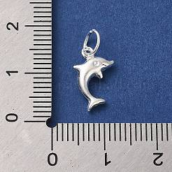 スターリングシルバーのイルカチャーム925個  丸カン付き  銀  12x8x3mm  穴：3.5mm&nbsp;STER-K180-09S
