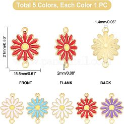 5Pcs 5 Style Ion Plating(IP) 304 Stainless Steel Enamel Connector Charms&nbsp;STAS-UN0036-97