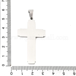 304ステンレスペンダント  クロス  ステンレス鋼色  49.5x28x2.5mm  穴：8x5mm&nbsp;STAS-P441-04P