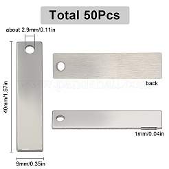 50Pcs 201 Stainless Steel Rectangle Stamping Blank Tag Pendants&nbsp;STAS-SC0008-72