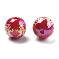 Christmas Theme UV Plating Acrylic Beads&nbsp;OACR-M022-08