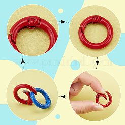 30 個 15 色の亜鉛合金スプリングゲートリング  丸いリング  ミックスカラー  20x3.5mm  7ゲージ  内径：13mm  2個/カラー&nbsp;FIND-PH0006-47