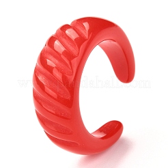 アクリルカフリング  オープンリング  クロワッサンリング  レッド  4~9.5mm  内径：18mm&nbsp;RJEW-M137-03C