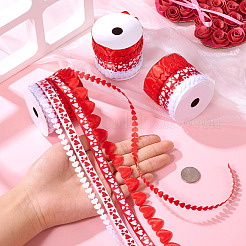 3 Rolls 5 Styles Valentine's Day Polyester Lace Ribbons&nbsp;OCOR-TA0002-19