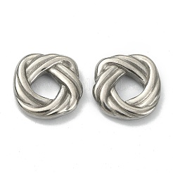 変色しない304ステンレススチール製リンクリング  ツイストスクエア  ステンレス鋼色  13x13x3mm  内径：5x5mm&nbsp;STAS-E191-16P