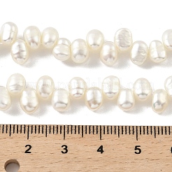 天然養殖淡水パールビーズ連売り  トップ掘削  研磨両側  グレード5a+  古いレース  4~5mm  穴：0.5mm  約36個/連  6.89インチ（17.5cm）&nbsp;PEAR-A006-16