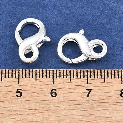 ラックメッキ真鍮ダブルロブスタークロー留め金  ジュエリー製作パーツ用  カドミウムフリー＆鉛フリー  長持ちメッキ  銀  15x10x4mm&nbsp;KK-G416-53S-01