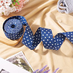 ポリエステルリボン  洋服アクセサリー  マリンブルー  スター  1-5/8インチ（40mm）&nbsp;OCOR-TAC0023-38C