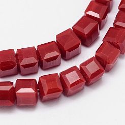 Faceted Cube Glass Bead Strands&nbsp;EGLA-E041-2mm-A01