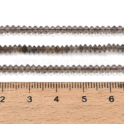 天然石ゴールデンシーンオブシディアンビーズ連売り  双円錐形  多面カット  3x2mm  穴：0.6~0.7mm  約194~196個/連  15.28~15.43インチ（38.8~39.2cm）&nbsp;GG-CBAA9B4-A03-02
