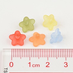 混合色は、透明なアクリルの花のビーズつや消し  ネームブレスレット＆ジュエリー作り用  直径約10mm  厚さ5mm  穴：1.2mm&nbsp;X-M-PL554