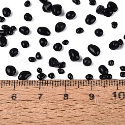 焼付塗装ガラスシードビーズ  穴がないビーズ  模造石畳  ブラック  1~8x1~5x1~4mm  約6521個/ポンド&nbsp;GLAA-Q119-01-B02