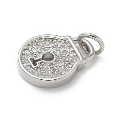 Rack Plating Brass Micro Pave Cubic Zirconia Pendants&nbsp;KK-K392-43P