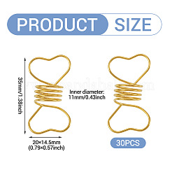 合金製ドレッドヘアリング装飾30個  ヘアコイルカフ  ハート  ゴールドカラー  35x20x14.5mm  内径：11mm&nbsp;OHAR-TA0001-13