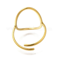 イオンプレーティング（IP）304ステンレススチールリング（女性用）  18KGP本金メッキ  25mm  内径：16.7mm&nbsp;RJEW-U017-34G