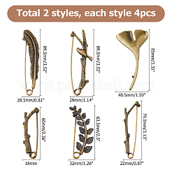 6Pcs 6 Styles Alloy Brooches for Clothes Backpack&nbsp;JEWB-HS0001-02