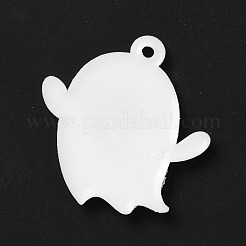 ゴーストPVCペンダント  ハロウィン用  ホワイト  39x37.5x2.5mm  穴：3mm&nbsp;KY-F018-04