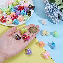 40Pcs 10 Colors UV Plating Opaque Acrylic Beads&nbsp;OACR-PH0004-69