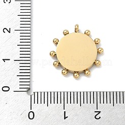 304ステンレススチール、合成シェルペンダント  ゴールドカラー  ギア  18x17x2mm  穴：1.7mm&nbsp;STAS-G374-02G