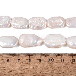 天然バロックパールケシパールビーズ連売り  養殖淡水パール  長方形  貝殻色  15.5~24x11~16x3~12mm  穴：0.6mm  約18~22個/連  14.96~15.75インチ（38~40cm）&nbsp;PEAR-S020-D15