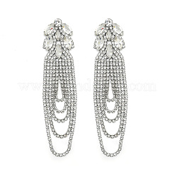 Exaggerated Leaf Tassel Brass Stud Earrings&nbsp;OH2518