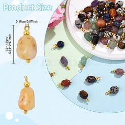 10Pcs Nuggets Natural Tiger Eye Pendants&nbsp;PALLOY-YW00114-01
