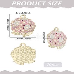 10Pcs Alloy Enamel Pendants&nbsp;ENAM-LP0002-15A