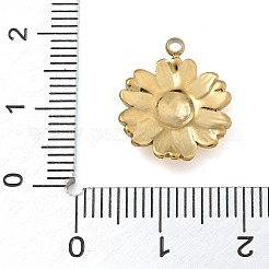 304ステンレスペンダント  14KGP本金メッキ  花  16.5x13.5x3mm  穴：1.5mm&nbsp;STAS-M084-07G-03