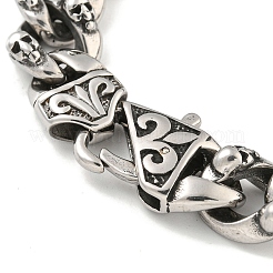 304 Stainless Steel Cuban Link Chain Bracelets for Women Men&nbsp;BJEW-C063-04AS