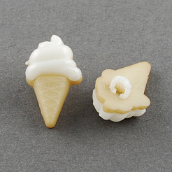 アクリルシャンクボタン  1穴  染め  アイスクリーム  ミックスカラー  22x13x10mm  穴：4x3mm&nbsp;BUTT-Q026-M