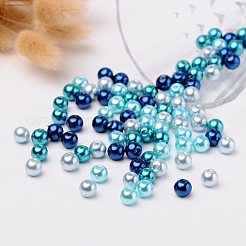 8mm Mixed Blue Color Pearlized Glass Pearl Beads for Jewelry Making&nbsp;HY-PH0006-8mm-03