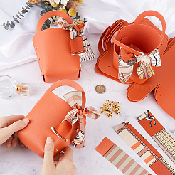 10 Bags PU Leather Wedding Candy Tote Boxes&nbsp;CON-CL0001-20B