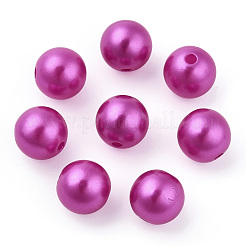 Spray Painted ABS Plastic Imitation Pearl Beads&nbsp;OACR-T015-05C-14