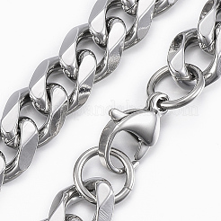 201 Stainless Steel Curb Chain Necklaces & Bracelets Sets&nbsp;SJEW-L186-02P-A