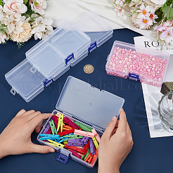 1 Grid Transparent PP Plastic Bead Containers with Hinged Lids&nbsp;CON-WH0112-021A