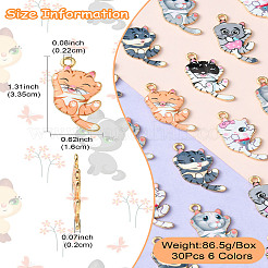 30Pcs 6 Colors Alloy Enamal Pendants&nbsp;FIND-CJ0001-83