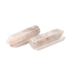 ナチュラルホワイトクレイジーアゲート先の尖ったペンダント  多面カット  弾丸  30~33x8~9mm  穴：1.4~1.6mm&nbsp;G-D460-01P
