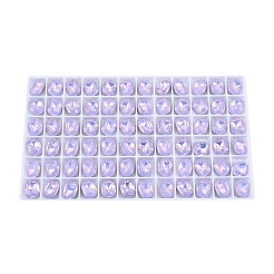 K9ガラスラインストーンカボション  尖ったバック＆バックメッキ  多面カット  オーバル  スミレ  10x8x4mm&nbsp;MRMJ-N029-10-03