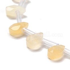 天然石トパーズ翡翠ビーズ連売り  多面カット  ティアドロップ  トップ掘削  9x6x4mm  穴：0.8mm  約30~32個/連  16.54''（42センチメートル）&nbsp;G-Q167-A22-02
