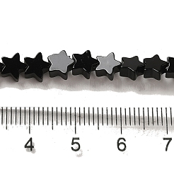 天然ブラックオニキス(染色&加熱)ビーズ連売り  スター  6x5.5x2mm  穴：0.8mm  約75個/連  14.57インチ（37cm）&nbsp;G-G085-B44-02