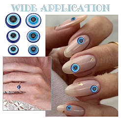 300Pcs 6 Styles Resin Evil Eye Cabochons&nbsp;CRES-HY0001-05