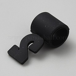 シリコンペンダント  数字のチャーム  2  34~34.5x17x15mm  穴：11mm&nbsp;SIL-WH20007-02C