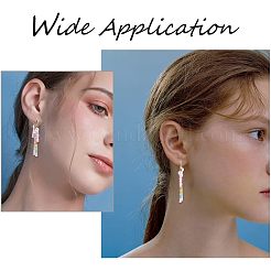 6 Pairs 3 Colors 304 Stainless Steel Hoop Earring Findings&nbsp;STAS-UN0039-25
