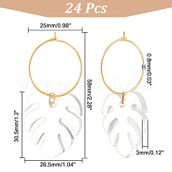 Transparent Acrylic Leaf Wine Glass Charms&nbsp;AJEW-AB00117